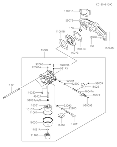 Carburetor Diagram and Parts List for FX691V-CS32  Cub Cadet Engine
